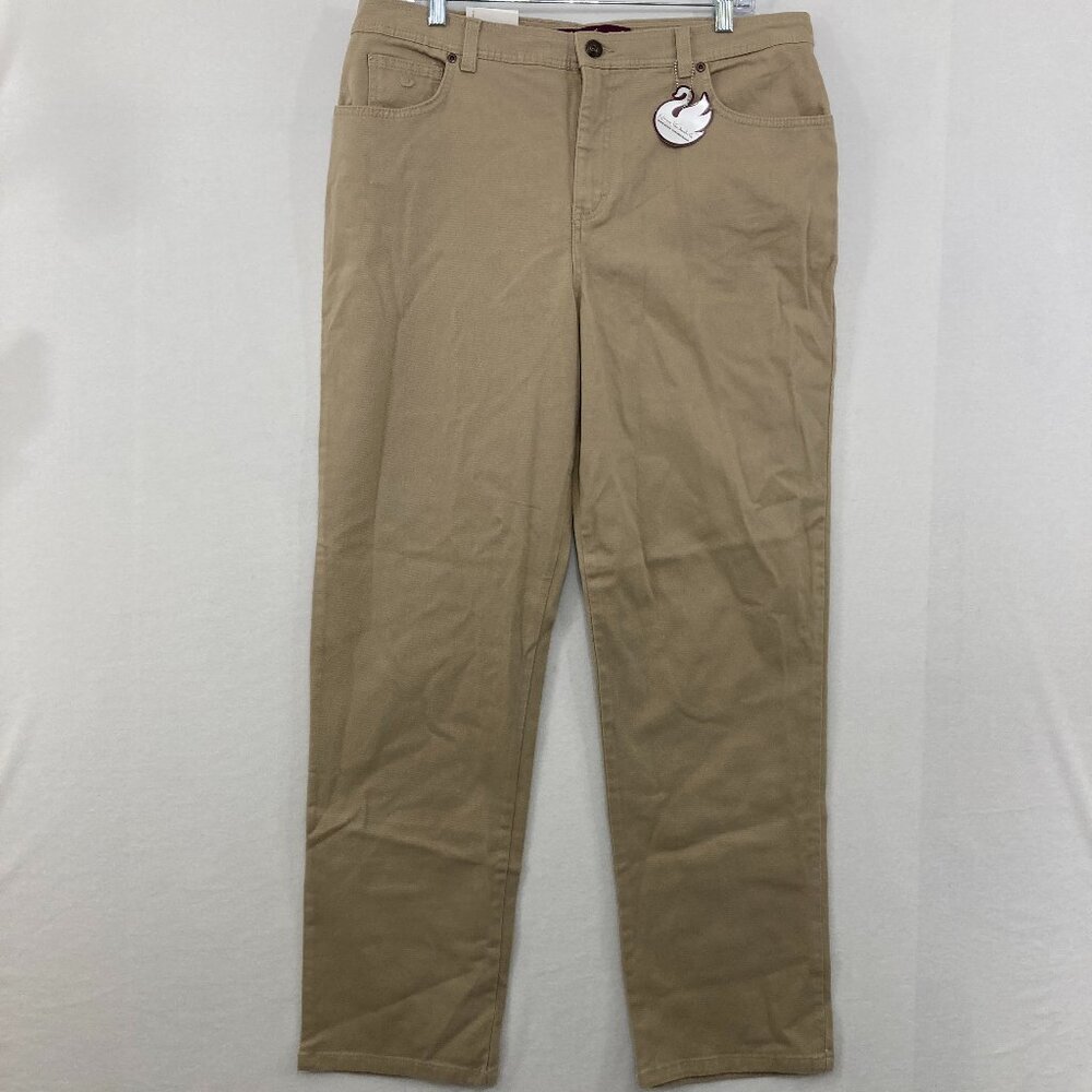 New Gloria Vanderbilt‎ size 16 Tan Khaki High Rise Straight Leg Classic Pants
